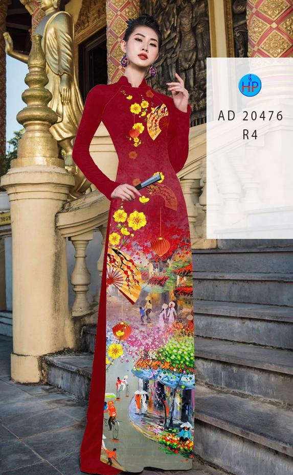 Vải Áo Dài Phong Cảnh Tết AD 20476 44